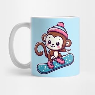 Cute monkey Snowboarding Mug